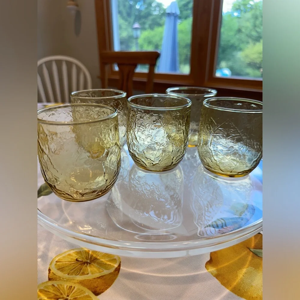 Vintage Sherwood Spicy Anchor Hocking 3 inch juice glasses excellent condition